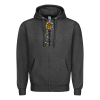 Charcoal Heather autism mama sunflower black Zipper Hoodie - JahusDesignShop