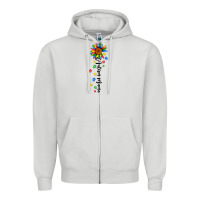 Dove Grey autism mama sunflower black Zipper Hoodie - JahusDesignShop