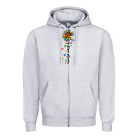Heather Grey autism mama sunflower black Zipper Hoodie - JahusDesignShop