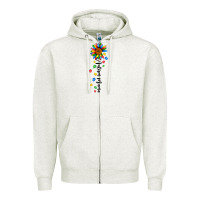 Oatmeal Heather autism mama sunflower black Zipper Hoodie - JahusDesignShop
