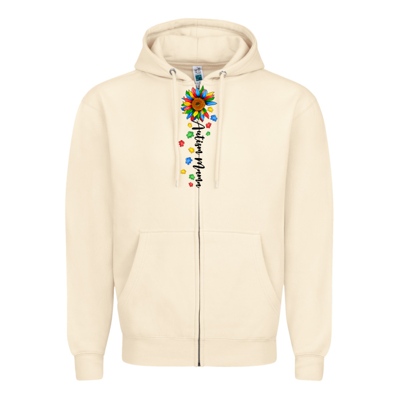 Autism Mama Sunflower Black Zipper Hoodie by JahusDesignShop | Teevron