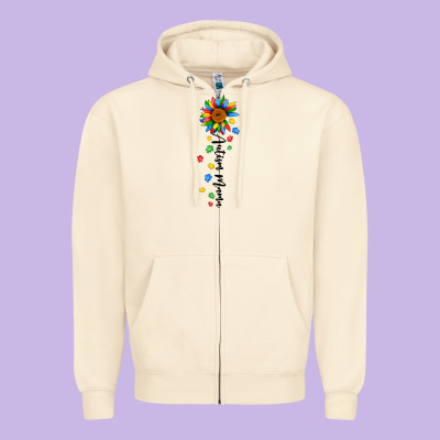 Autism Mama Sunflower Black Zipper Hoodie Designed By Jahusdesignshop
