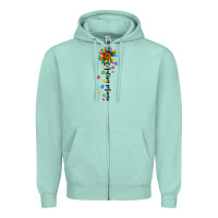 Seafoam autism mama sunflower black Zipper Hoodie - JahusDesignShop