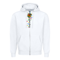 White autism mama sunflower black Zipper Hoodie - JahusDesignShop