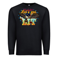 Black lets get lit america eagle Premium Sweatshirt - NancyCooperArtShop