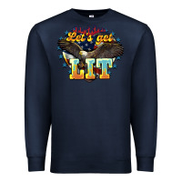 Navy lets get lit america eagle Premium Sweatshirt - NancyCooperArtShop