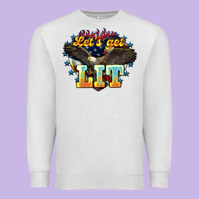 Lets Get Lit America Eagle Premium Sweatshirt Designed By Nancycooperartshop