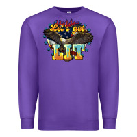 Purple lets get lit america eagle Premium Sweatshirt - NancyCooperArtShop