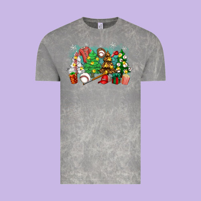Christmas Trees With Baseball Vintage Tee Designed By Zillion Design Studio