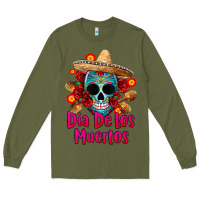 Army Green dia de los muertos Long Sleeve Tee - CTS Tumbler Store