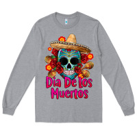 Heather Grey dia de los muertos Long Sleeve Tee - CTS Tumbler Store