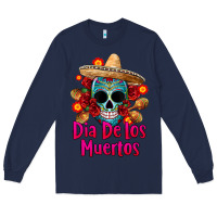 Navy dia de los muertos Long Sleeve Tee - CTS Tumbler Store
