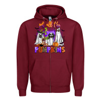 Burgundy pet all the pupkins Zipper Hoodie - AdoDesignShop
