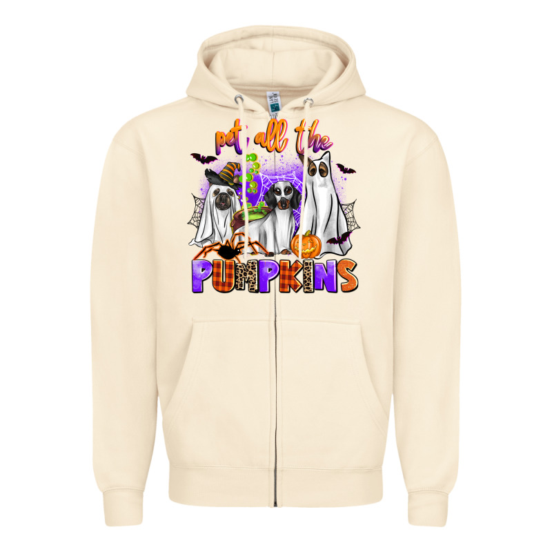 Pet All The Pupkins Zipper Hoodie by AdoDesignShop | Teevron