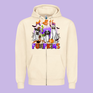 Pet All The Pupkins Zipper Hoodie Designed By Adodesignshop