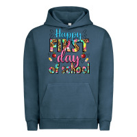 Pigment Midnight Navy happy first day of school Urban Hoodie - BundleAndBundleShop