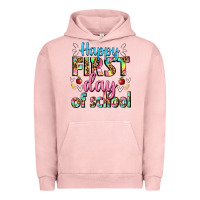 Pigment Salmon happy first day of school Urban Hoodie - BundleAndBundleShop