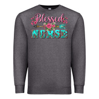 Charcoal Heather western blessed nurse pink floral arrow Premium Sweatshirt - BarkalooDesign