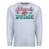 Heather Grey western blessed nurse pink floral arrow Premium Sweatshirt - BarkalooDesign