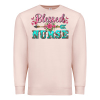 Pale Pink western blessed nurse pink floral arrow Premium Sweatshirt - BarkalooDesign