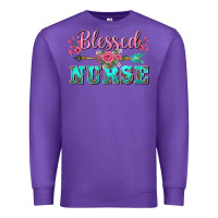 Purple western blessed nurse pink floral arrow Premium Sweatshirt - BarkalooDesign
