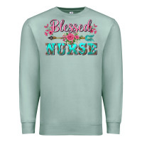 Seafoam western blessed nurse pink floral arrow Premium Sweatshirt - BarkalooDesign