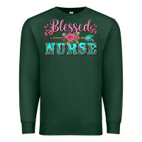 Sports Green western blessed nurse pink floral arrow Premium Sweatshirt - BarkalooDesign