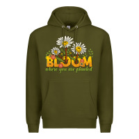 Army Green bloom where you are planted Premium Hoodie - NancyCooperArtShop