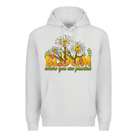 Dove Grey bloom where you are planted Premium Hoodie - NancyCooperArtShop