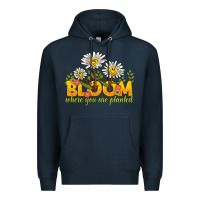 Navy bloom where you are planted Premium Hoodie - NancyCooperArtShop
