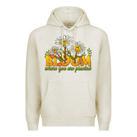 Oatmeal Heather bloom where you are planted Premium Hoodie - NancyCooperArtShop