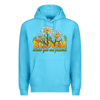 Ocean Blue bloom where you are planted Premium Hoodie - NancyCooperArtShop