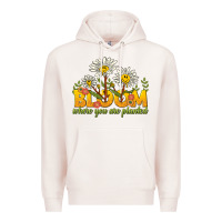 Pale Pink bloom where you are planted Premium Hoodie - NancyCooperArtShop