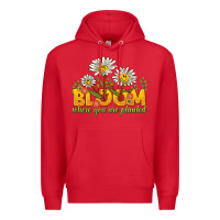 Red bloom where you are planted Premium Hoodie - NancyCooperArtShop
