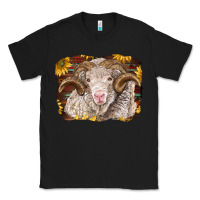 Black merino ram with sunflowers Classic Tee - BarkalooDesign