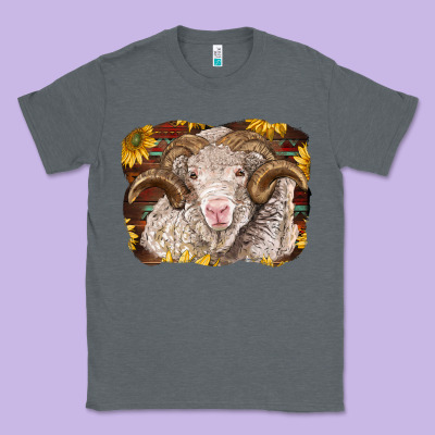 Merino Ram With Sunflowers Classic Tee Designed By Barkaloodesign
