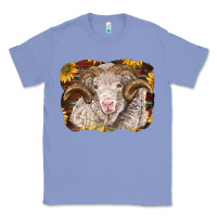 Colony Blue merino ram with sunflowers Classic Tee - BarkalooDesign