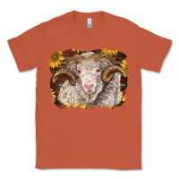 Copper merino ram with sunflowers Classic Tee - BarkalooDesign