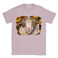 Lilac merino ram with sunflowers Classic Tee - BarkalooDesign