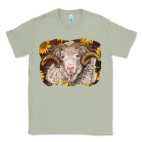 Matcha merino ram with sunflowers Classic Tee - BarkalooDesign