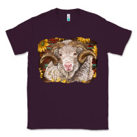 Plum merino ram with sunflowers Classic Tee - BarkalooDesign