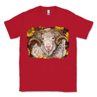 Red merino ram with sunflowers Classic Tee - BarkalooDesign