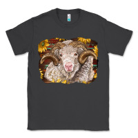 Smoke merino ram with sunflowers Classic Tee - BarkalooDesign