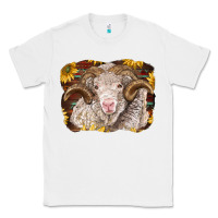 White merino ram with sunflowers Classic Tee - BarkalooDesign