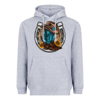Heather Grey western horseshoe boots hat rope sunflower Heavyweight Hoodie - AdoDesignShop