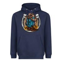 Navy western horseshoe boots hat rope sunflower Heavyweight Hoodie - AdoDesignShop