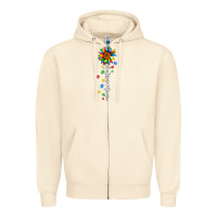Sandshell autism mama sunflower white Zipper Hoodie - JahusDesignShop