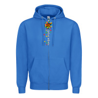 True Royal autism mama sunflower white Zipper Hoodie - JahusDesignShop