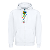White autism mama sunflower white Zipper Hoodie - JahusDesignShop