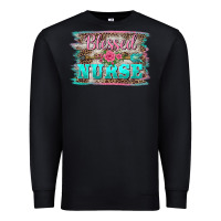 Western Blessed Nurse Pink Floral Arrow  Background Premium Sweatshirt | Teevron